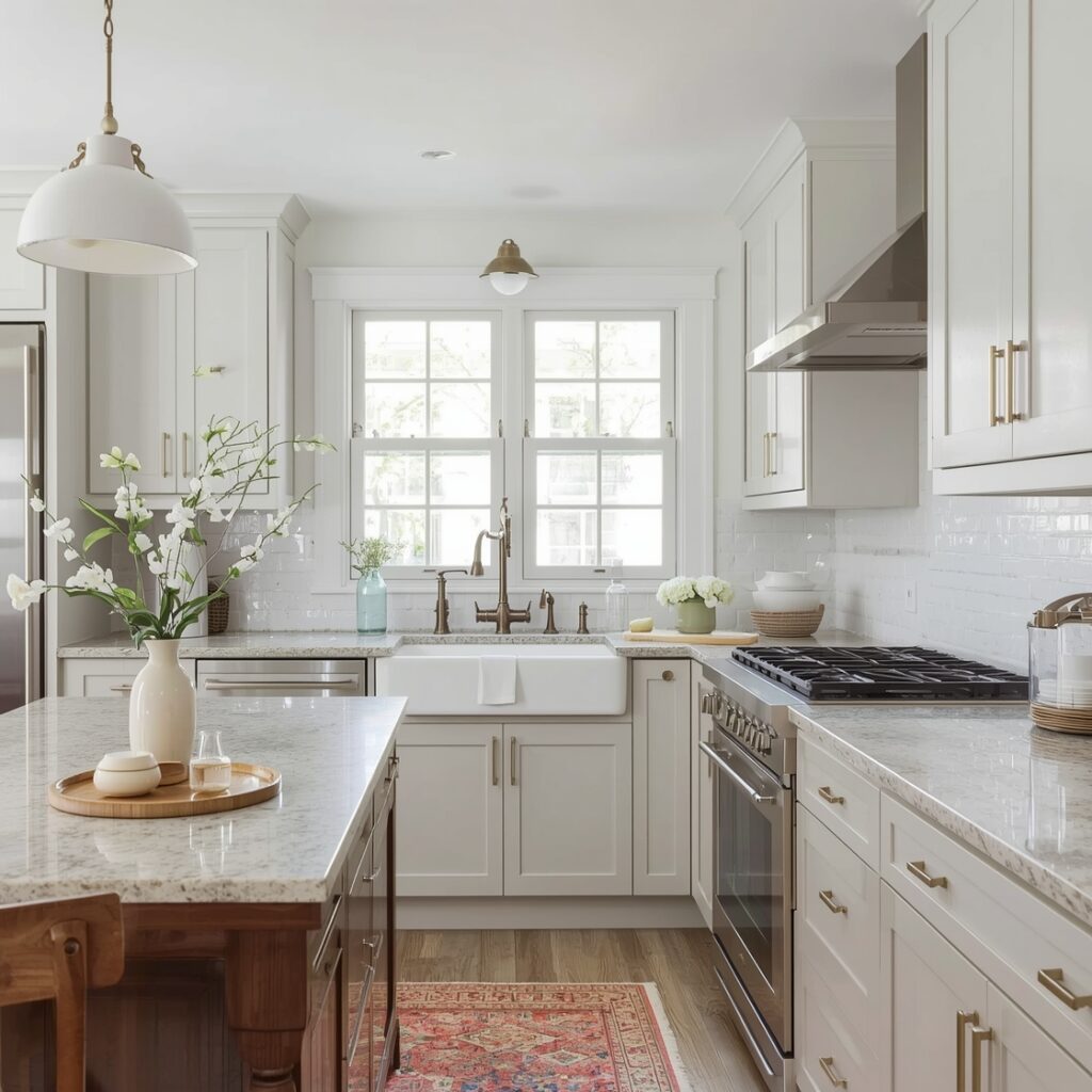 Two-toned kitchen cabinet color