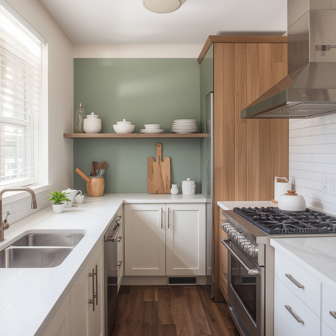 Two-toned kitchen cabinet color