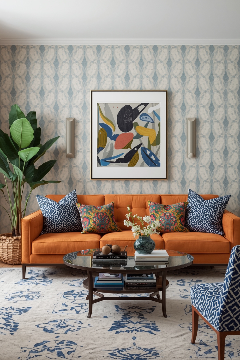 Odd number groupings creating visual balance in interior design