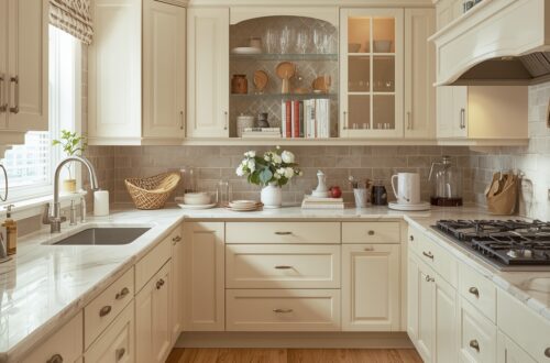 best color with beige kitchen cabinets