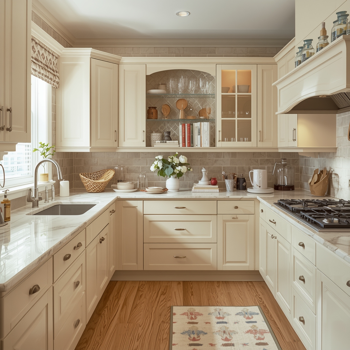 best color with beige kitchen cabinets