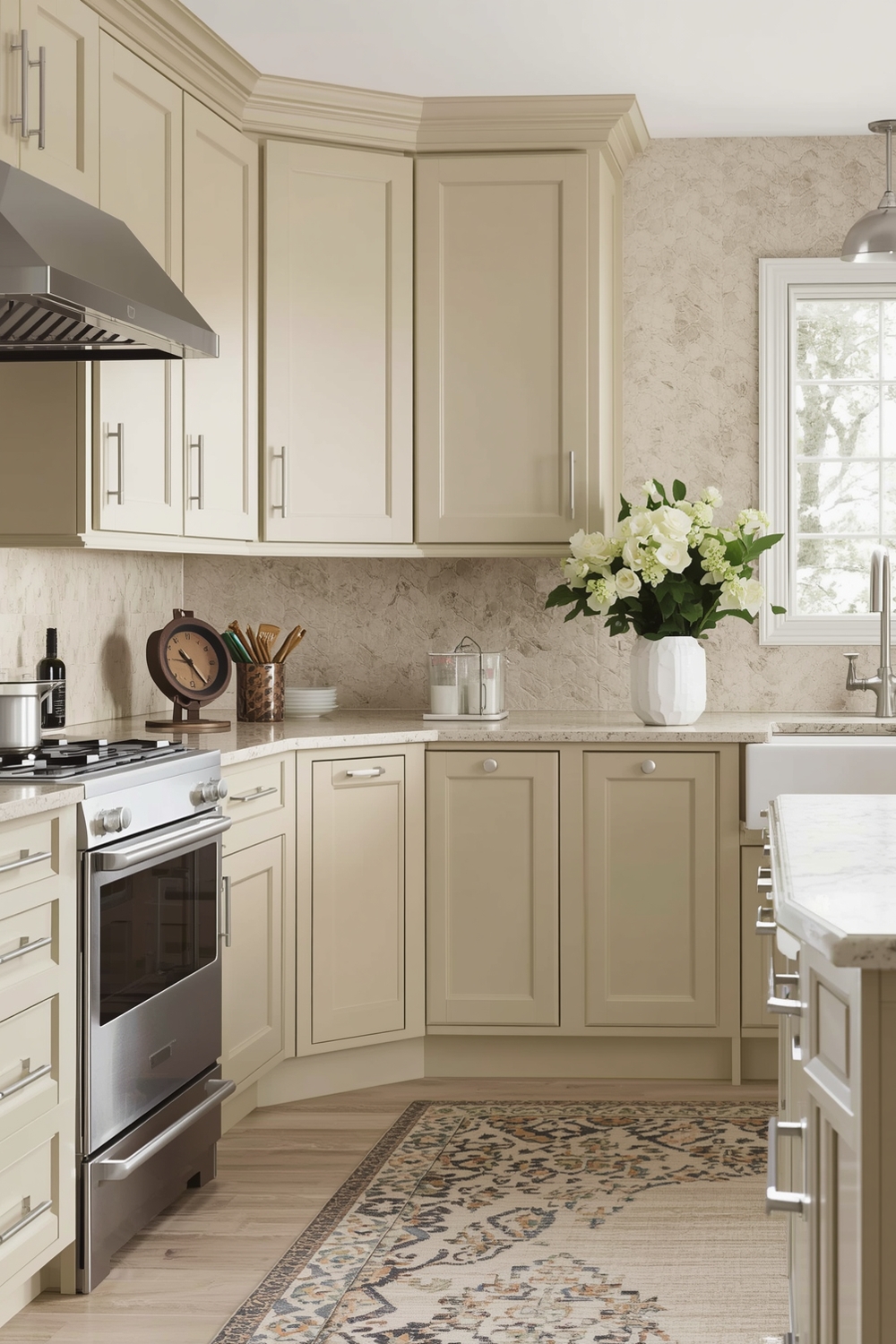 Key color considerations for beige kitchen cabinet combinations