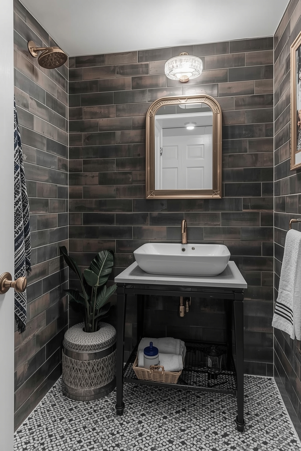 Small bathroom with shower layout example