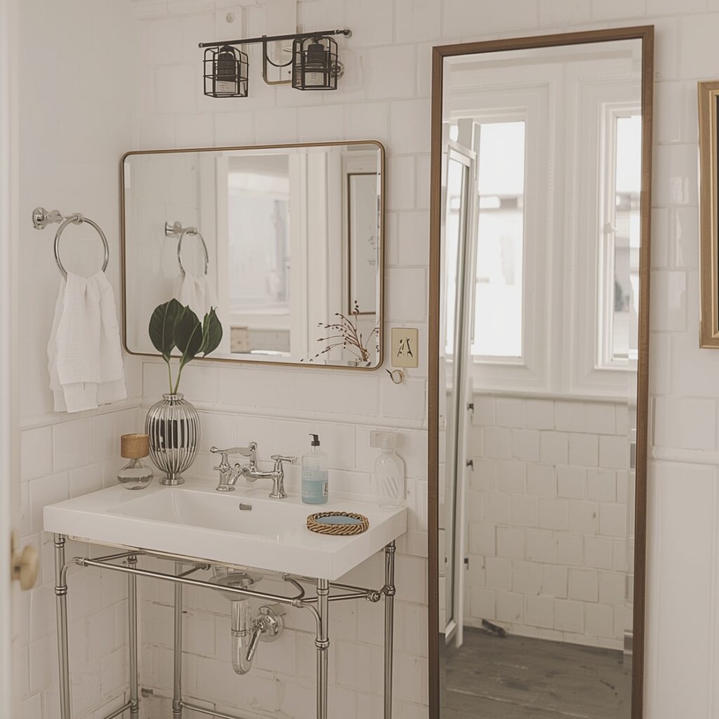 can a mirror make a small bathroom look bigger