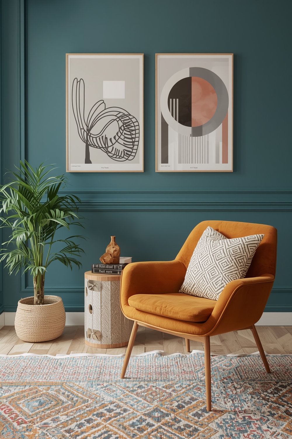 Color harmony in interior design — balanced living room palette