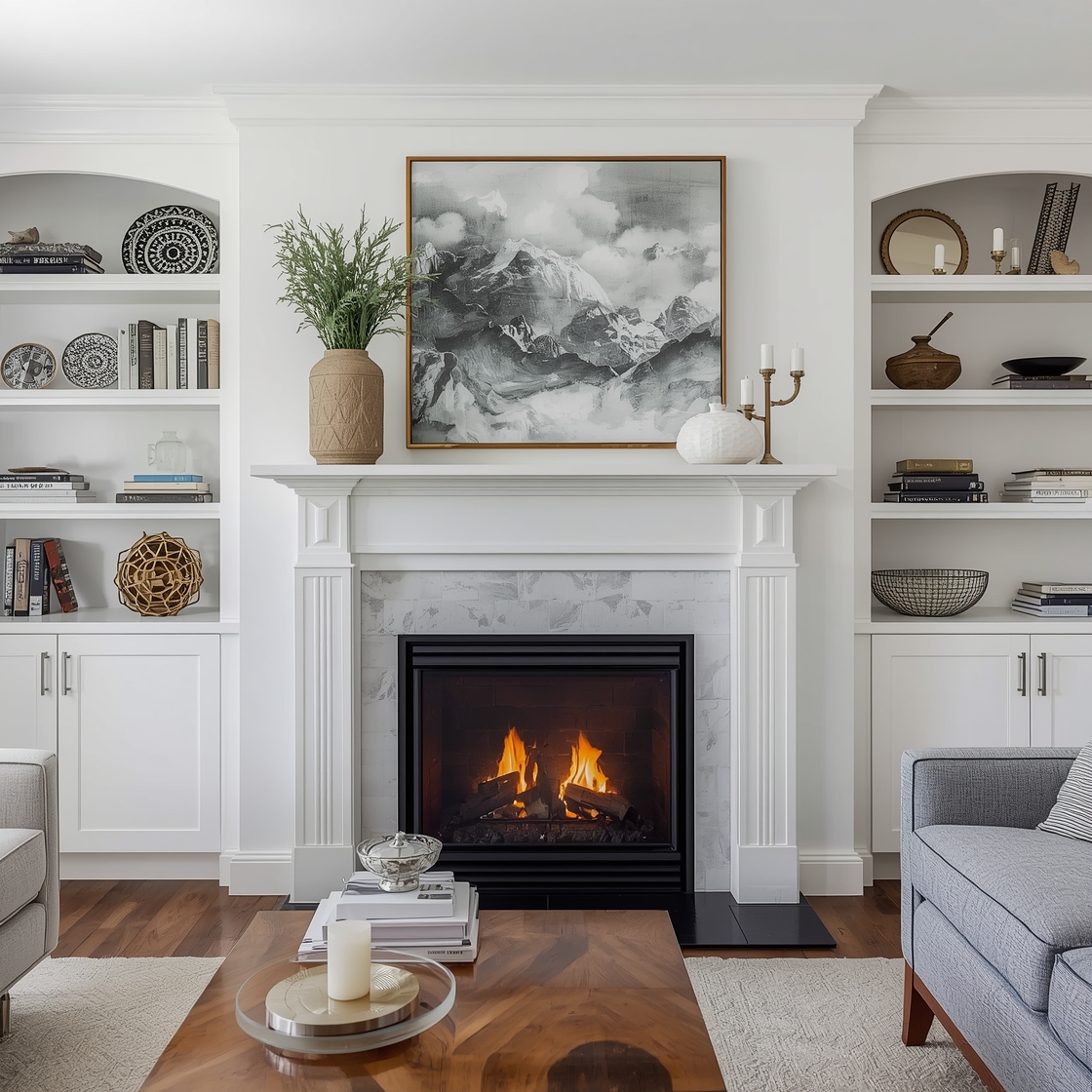 current fireplace trends 2024