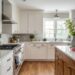 white paint with oak cabinets